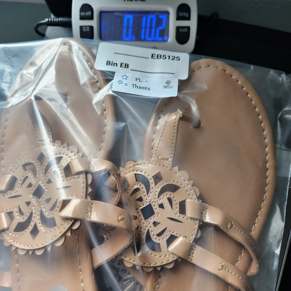 Sam Edelman Circus Women Brown Cherri Tan Faux Leather Flip Flop Sandal Size 8.5 - Picture 10 of 11